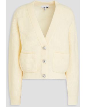 Ganni Ribbed-Knit Cardigan - Natural