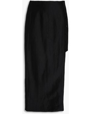 Sandro Shantung Midi Skirt - Black