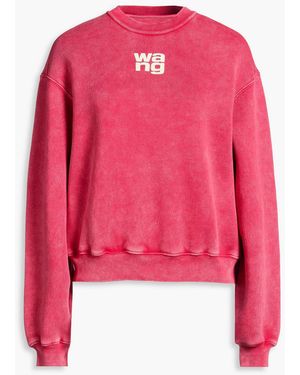 T By Alexander Wang Essential Printed Cotton-Blend Fleece Sweatshirt - Pink