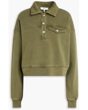 FRAME Cotton-Blend Fleece Sweatshirt - Green