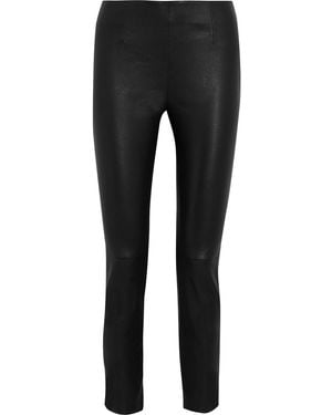 T By Alexander Wang Leather Skinny Pants - Black