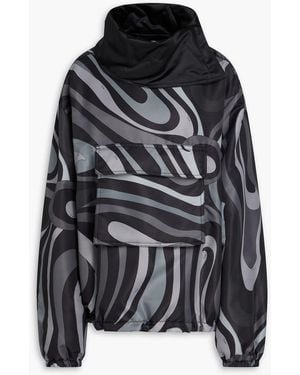 PUCCI Oversized Printed Shell Anorak - Black
