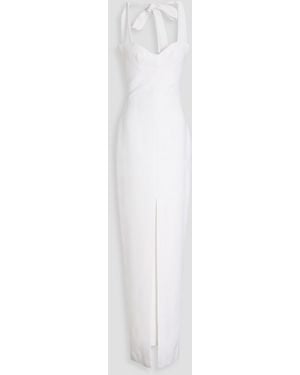 Rasario Crepe Halterneck Maxi Dress - White