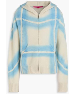 The Elder Statesman Tie-dyed Cashmere Zip-up Hoodie - Blue