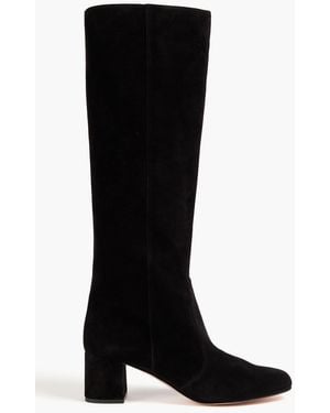 Gina Suede Knee Boots - Black