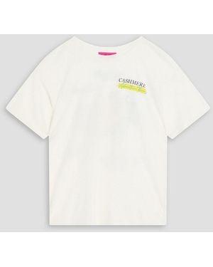 The Elder Statesman Adventure Hours Printed Cotton And Linen-blend Jersey T-shirt - White