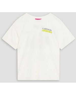 The Elder Statesman Adventure Hours Printed Cotton And Linen-blend Jersey T-shirt - White