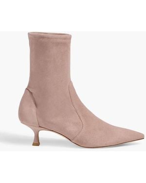 Stuart Weitzman Naomi 50 Suede Sock Boots - Pink