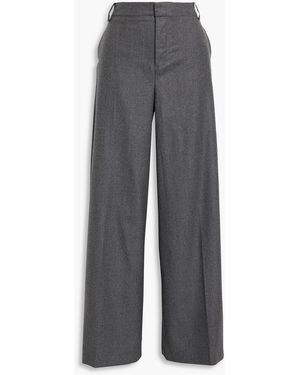 Tibi Hose mit weitem bein aus woll-flanell - Grau