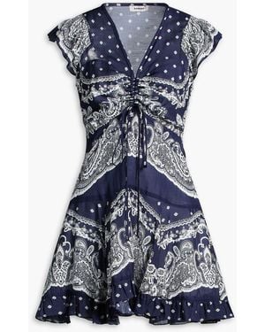 Sandro Paisley-print Gauze Mini Dress - Blue
