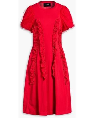 Simone Rocha Ruffled Cotton-Jersey Dress - Red
