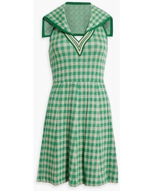Anna Sui Gingham Jacquard-knit Dress - Green
