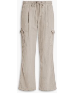 James Perse Cotton And Linen-Blend Cargo Trousers - White