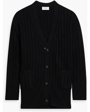 Thom Browne Oversized Cable-Knit Cashmere Cardigan - Black