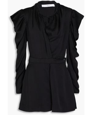 IRO Playsuit aus glänzendem crêpe mit raffung - Schwarz