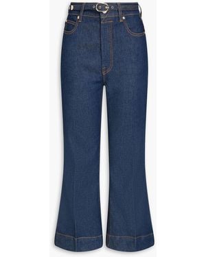 Zimmermann Belted High-rise Kick-flare Jeans - Blue