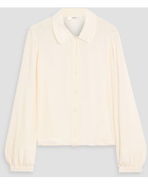 FRAME The Prim Silk Crepe De Chine Blouse - White