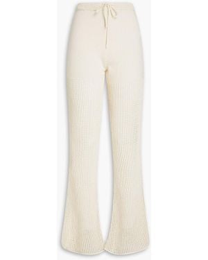 Nanushka Kaela Crochet-knit Cotton-blend Flared Trousers - White