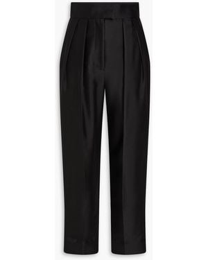Zimmermann Wool And Silk-blend Tapered Trousers - Black