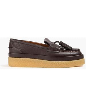 Chloé Jamie Tasselled Leather Platform Loafers - Brown