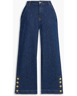 Jonathan Simkhai Hyra hoch sitzende cropped jeans mit weitem bein - Blau