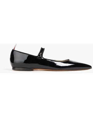 Thom Browne Thom John Patent-Leather Point-Toe Flats - Black