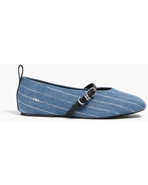 Rag & Bone Mary-jane-ballerinas "spire" aus denim mit kristallverzierung - Blau