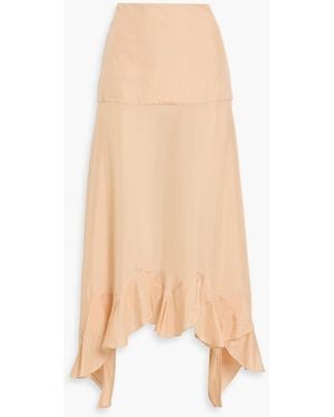 Stella McCartney Asymmetric Silk-Satin Maxi Skirt - Natural