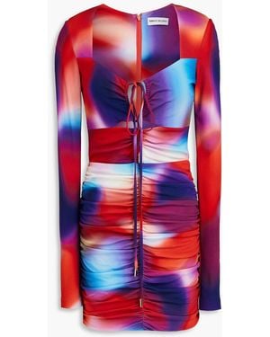 Rebecca Vallance Gerafftes minikleid mit cut-outs und farbverlauf - Rot
