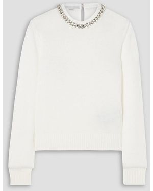 Stella McCartney Falabella Chain-Embellished Wool Jumper - White