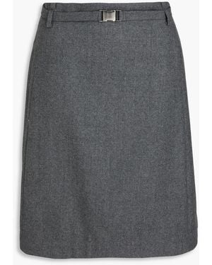 LE17SEPTEMBRE Belted Wool-twill Skirt - Grey