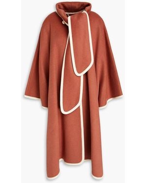 Zimmermann Draped Wool-blend Felt Cape - Orange
