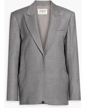 Twp Perfect Boyfriend Wool-Blend Crepe Blazer - Gray