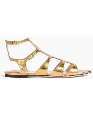 Tom Ford Paradis Lizard-Effect Leather Sandals - Metallic