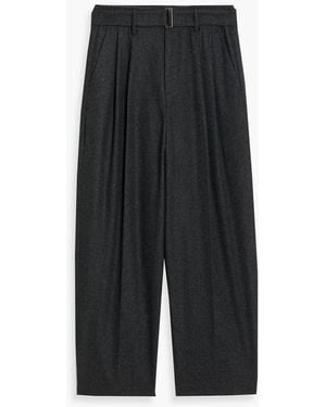 LE17SEPTEMBRE Belted Tapered Wool-Blend Felt Pants - Black