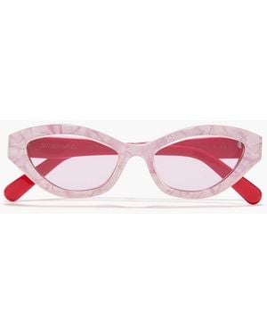 Zimmermann Oval-Frame Marbled Acetate Sunglasses - Red