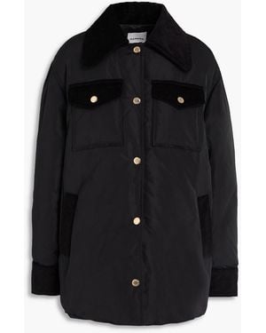 Sandro Corduroy-trimmed Shell Jacket - Black