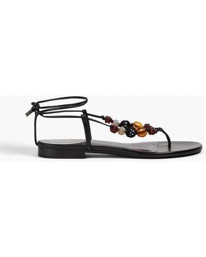 Magda Butrym Embellished Leather Sandals - Black