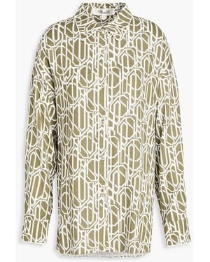 Diane von Furstenberg Artemis Printed Woven Shirt - White