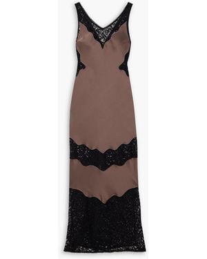 Jonathan Simkhai Lace-paneled Satin-crepe Maxi Dress - Natural