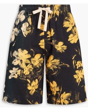 Jil Sander Floral-Print Cotton-Jersey Drawstring Shorts - Black