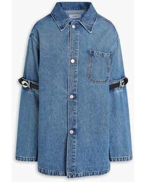 Coperni Leather-trimmed Denim Shirt Jacket - Blue