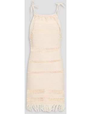 Isabel Marant Aralia Fringed Crocheted Cotton Mini Dress - Natural