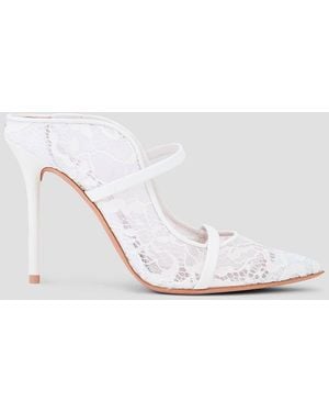 Malone Souliers Maureen 100 Lace Mules - White