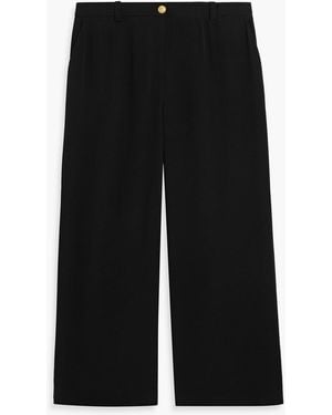 Balmain Crepe Wide-Leg Pants - Black