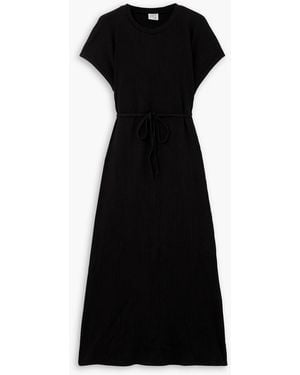 Baserange Shaw maxikleid aus gerippter baumwolle - Schwarz