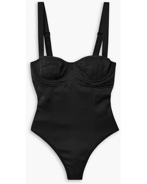 Ksubi Fixate Satin-crepe Thong Bodysuit - Black