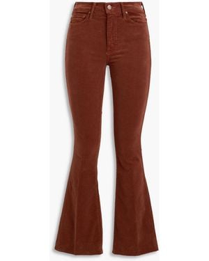 Mother The Weekender Cotton-Blend Corduroy Flared Trousers - Brown