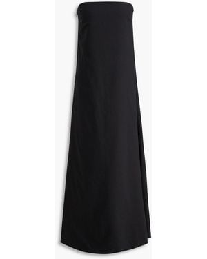 AEXAE Strapless Crepe Midi Dress - Black