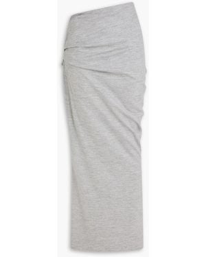Entire studios Ruched Wool-Jersey Maxi Pencil Skirt - Grey